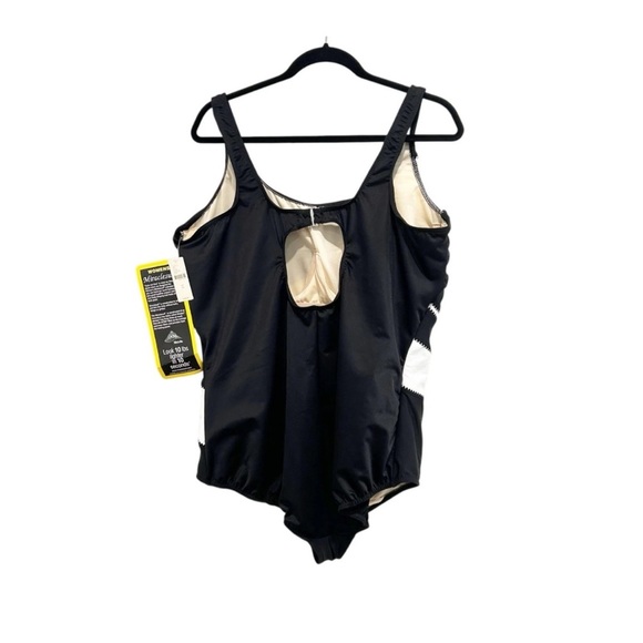 Miraclesuit Helix One Piece Swimsuit Women's Size 24 Black White New NWT $160 - Picture 2 of 4